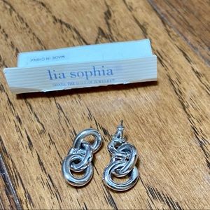 Lia Sophia silver chain link earrings